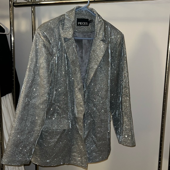 ASOS Sparkling Silver Blazer - Picture 2 of 4